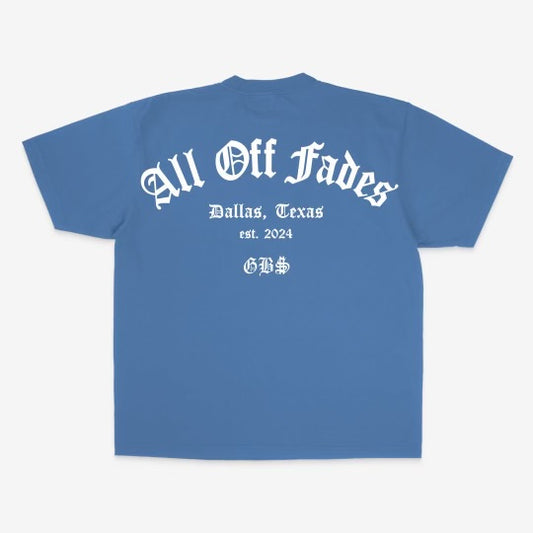 GB$ "ALL OFF FADEZ" HEAVYWEIGHT TEE - BLUE