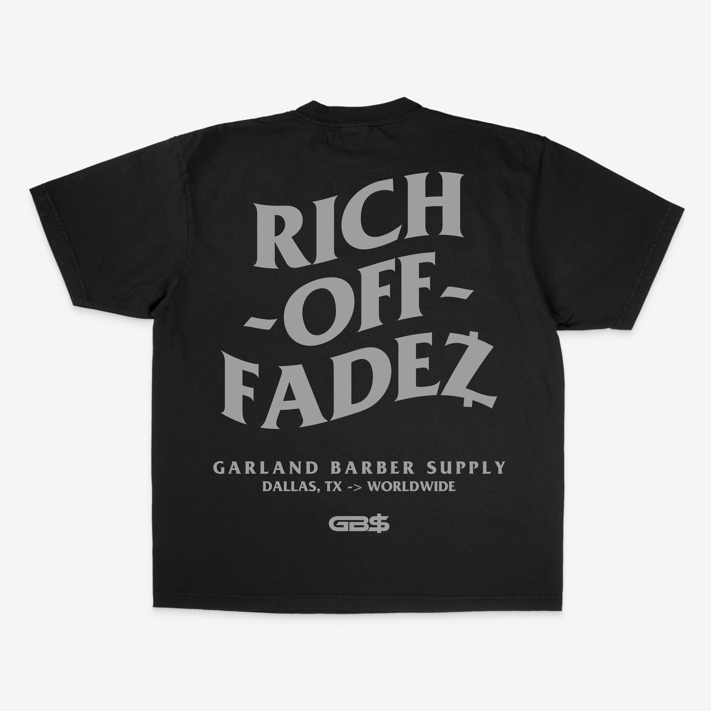 GB$ "RICH OFF FADEZ" HEAVYWEIGHT TEE - BLACK